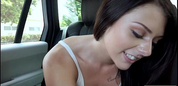  CUte teen Megan Sage hitchhikes and gets drilled in the car